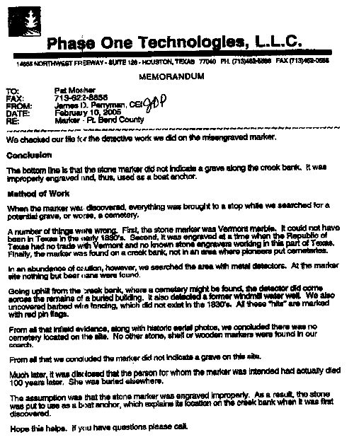 Email from Perry Homes claiming 'Lola V Harris' was a boat anchor.