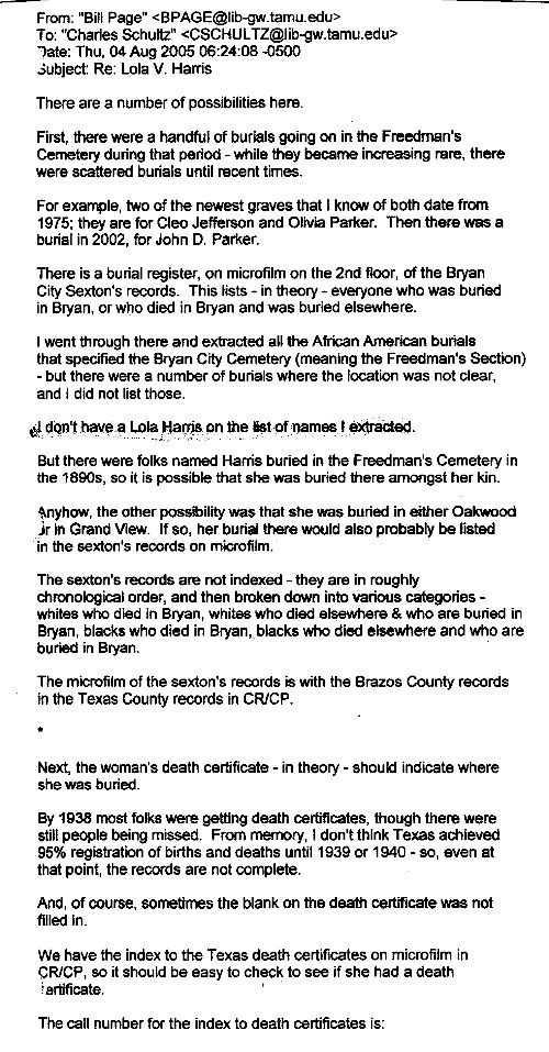 Bill Page on Freedmans Cemeteries.