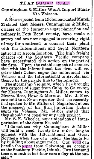 Questioning whether the Sugar Land Railroad should be built.