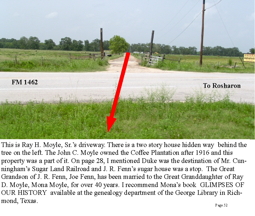The roadbed approached FM 1462 in Brazoria, Texas