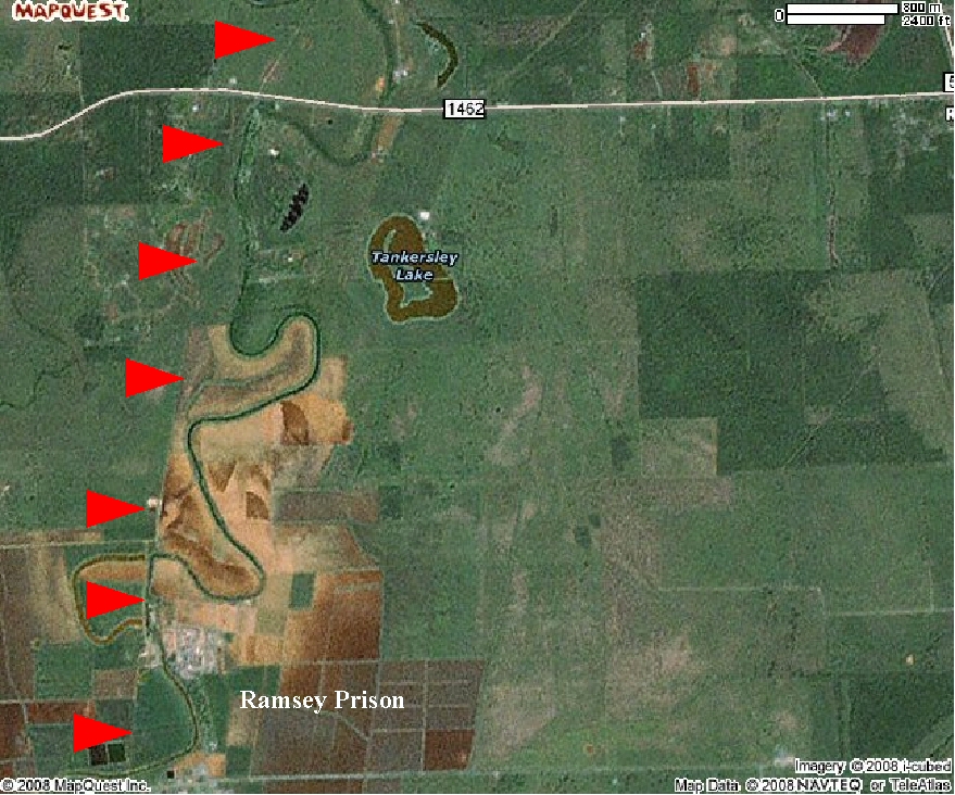 From 1462 south the Sugar Land train entered what is now a state of Texas prison.