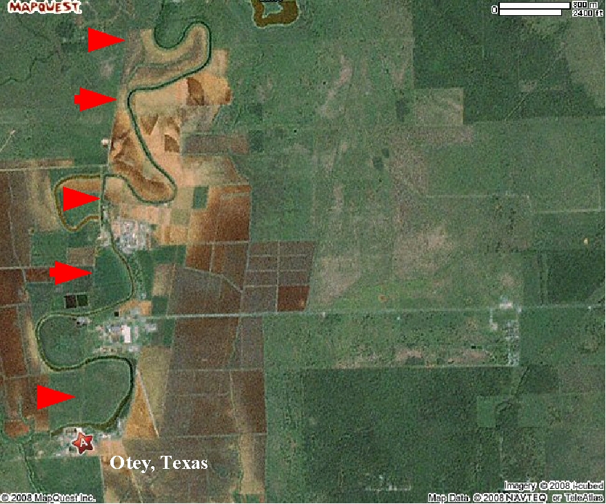 From Otey, Texas the train continued southeast to Anchor, Texas.
