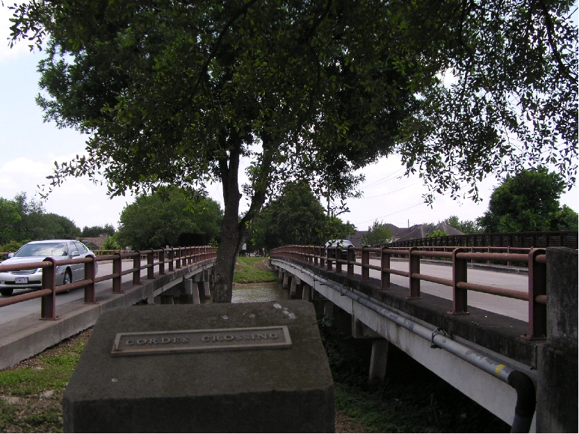 Williams Trace crosses Oyster Creek where the Sugar Land RR crossed the creek. Cordes and his men crossed the creek here too.